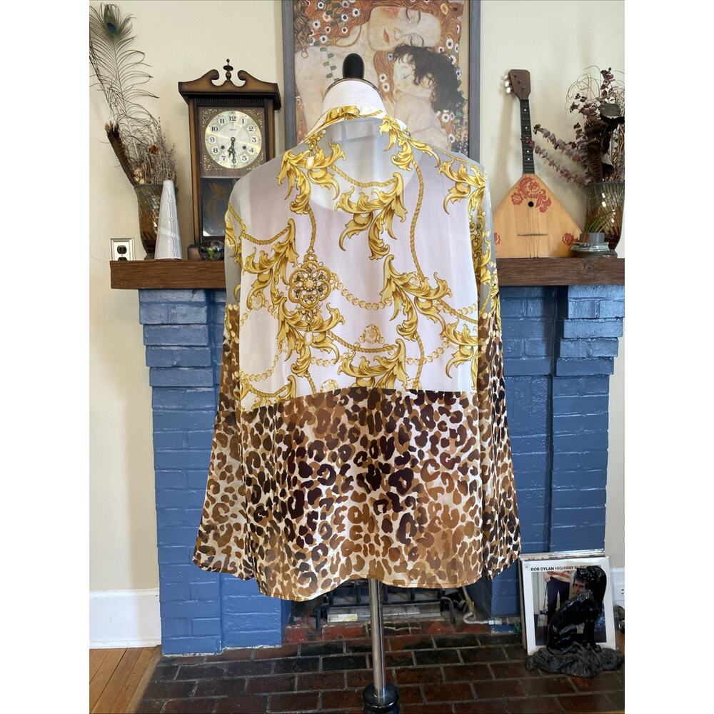 Chicos Size 3 US XL 14/16 Open Sheer Cardigan Travelers Tank Top Old Money Class - Picture 4 of 16